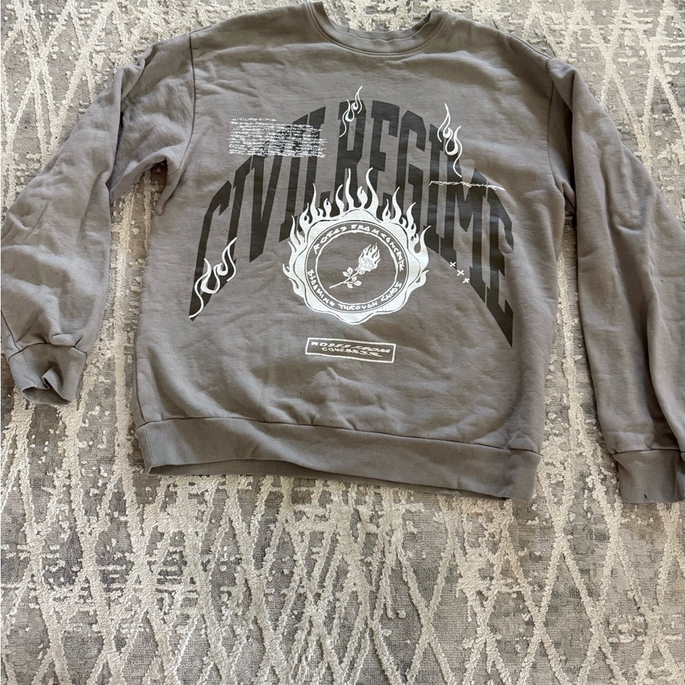 Civil Regime Men's Gray Graphic Crewneck Sweater